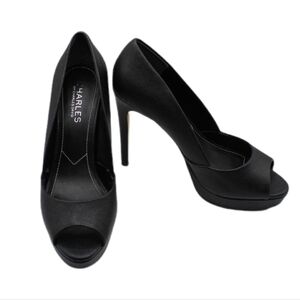 Charles by Charles David black peep-toe heels